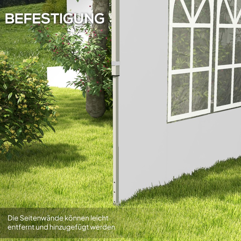 Paviljongin sivuseinät ikkunoilla 3x3/3x4 m, 2 kpl, vedenpitävä oxford-kangas, valkoinen