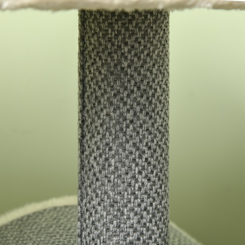 Kissan raapimis- ja kiipeilypuu, 1 pesäkolo, 2 tasoa, 60 x 40 x 104 cm, harmaa/beige/kerma