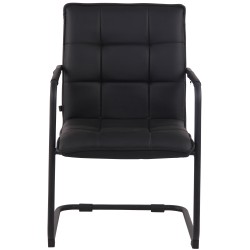 Tyylikäs keinonahkainen ruokailutuolipari keinuvalla metallirungolla