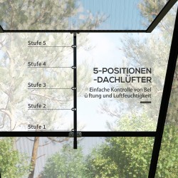 Kasvihuone polykarbonaatti 192 x 192 x 204 cm, musta