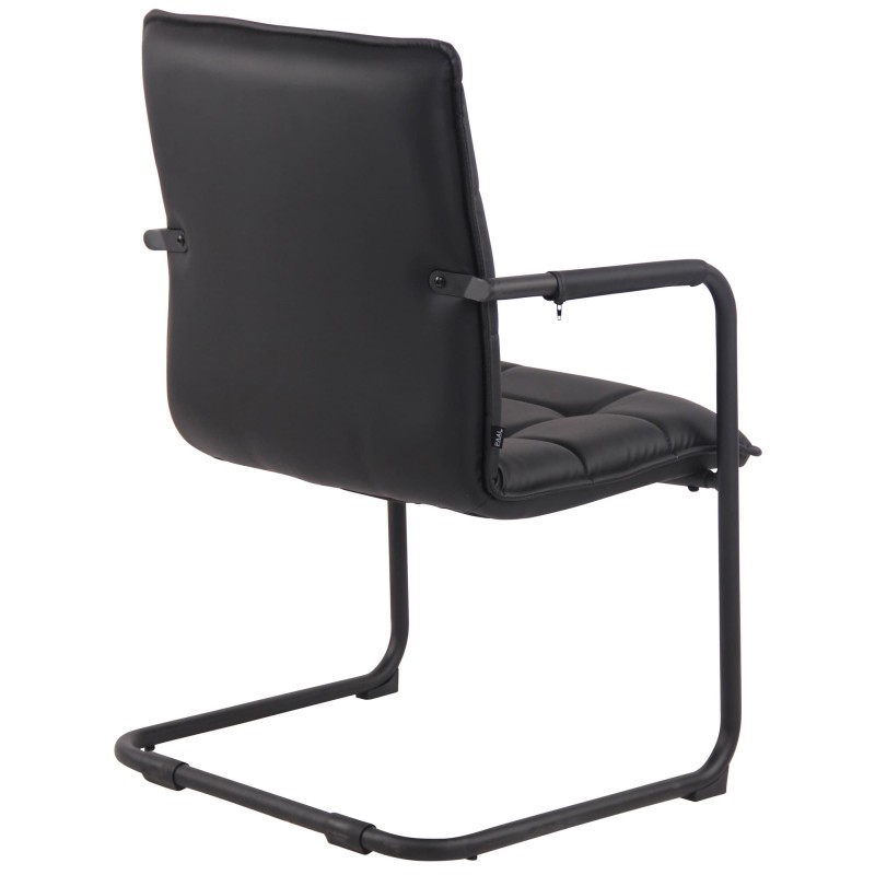 Tyylikäs keinonahkainen ruokailutuolipari keinuvalla metallirungolla