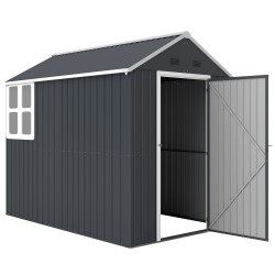 Metallinen pihavarasto puutarhatyökaluille 259x172x222 cm harmaa valkoinen