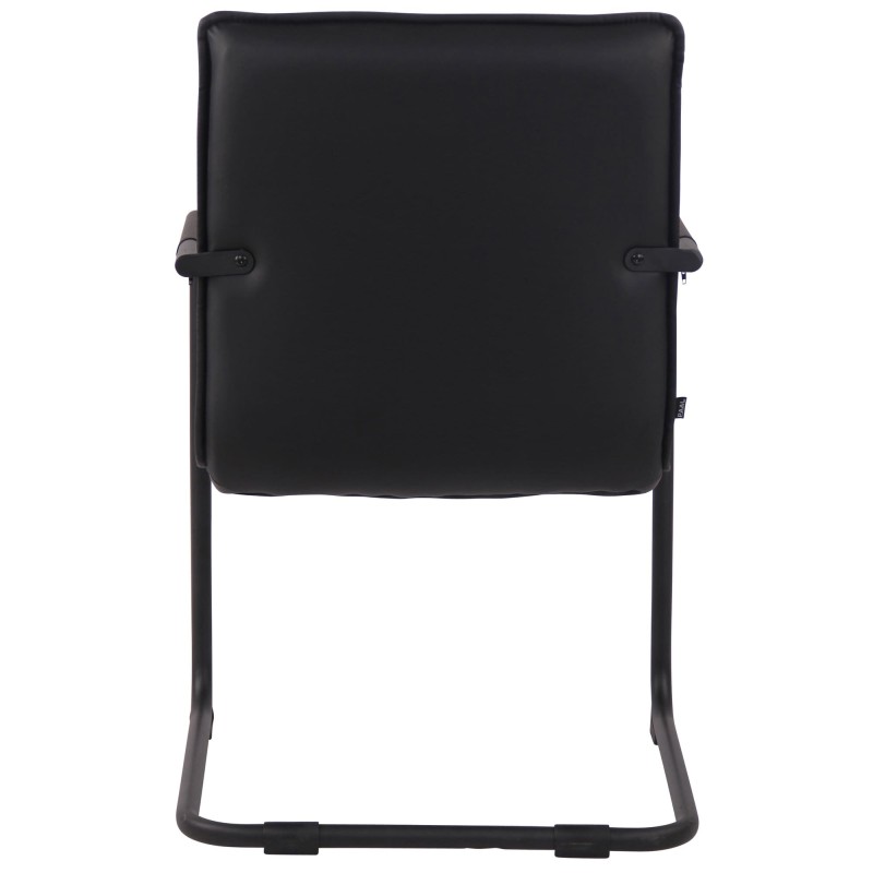 Tyylikäs keinonahkainen ruokailutuolipari keinuvalla metallirungolla