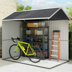 Metallinen pihavarasto puutarhatyökaluille 259x172x222 cm harmaa/valkoinen