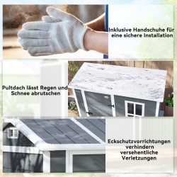 Pihavarasto muovia integroidulla lattialla ja ikkunalla 186 x 130 x 199 cm harmaa