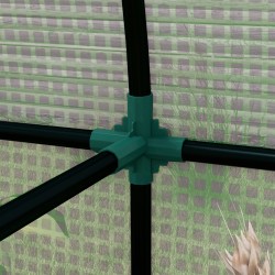 Pienoiskasvihuone köynnöskasveille teräsrunko PE-peite 185 x 94 x 150 cm vihreä