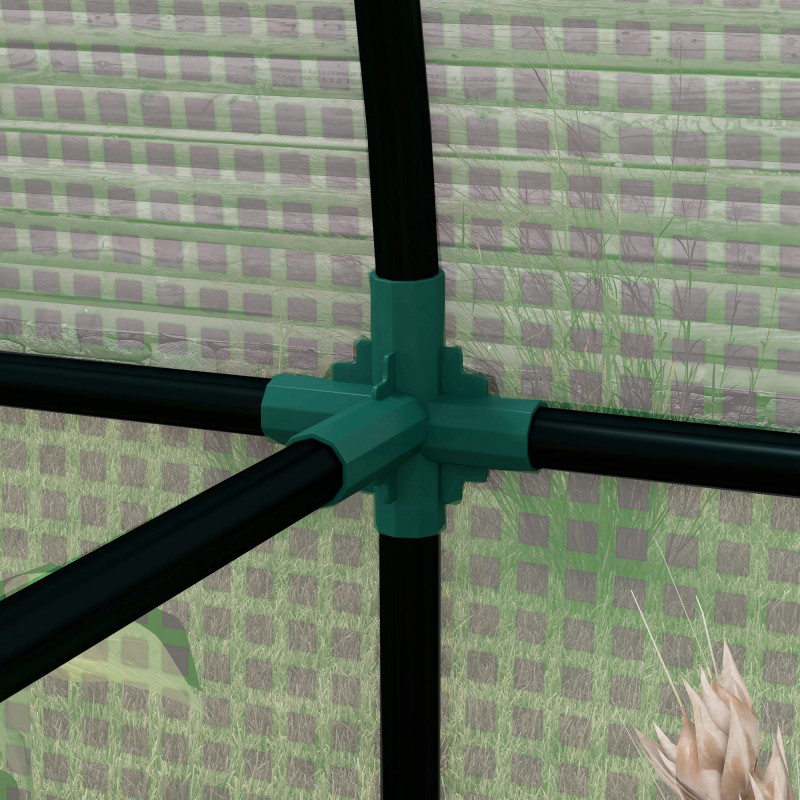 Pienoiskasvihuone köynnöskasveille teräsrunko PE-peite 185 x 94 x 150 cm vihreä