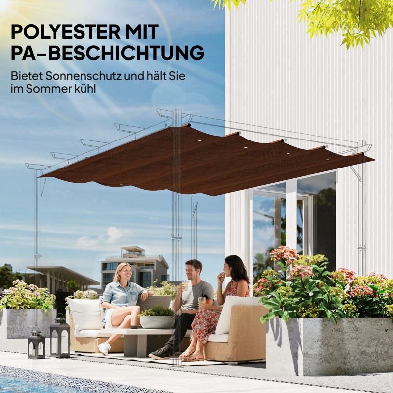 Paviljongin vaihtokate ulkokäyttöön polyesteri 2,85 x 2 m kahvi