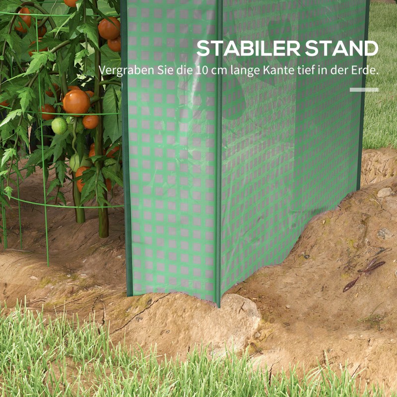 Pieni kasvihuone puutarhatunneli, 2 osastoa, teräs ja PE-muovi, 100 x 80 x 150 cm, vihreä
