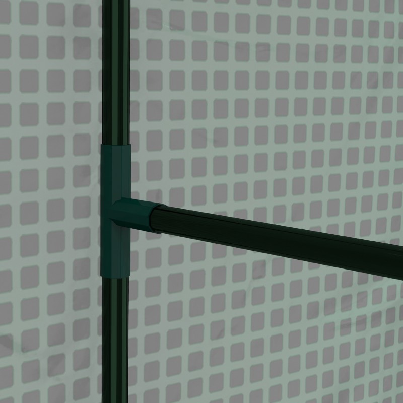 Pieni kasvihuone puutarhatunneli, 2 osastoa, teräs ja PE-muovi, 100 x 80 x 150 cm, vihreä
