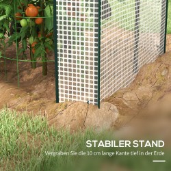 Kasviteltta kahdella osastolla, teräsrunko ja UV-suojattu polyeteenipeite, 100 x 80 x 150 cm, valkoinen/vihreä