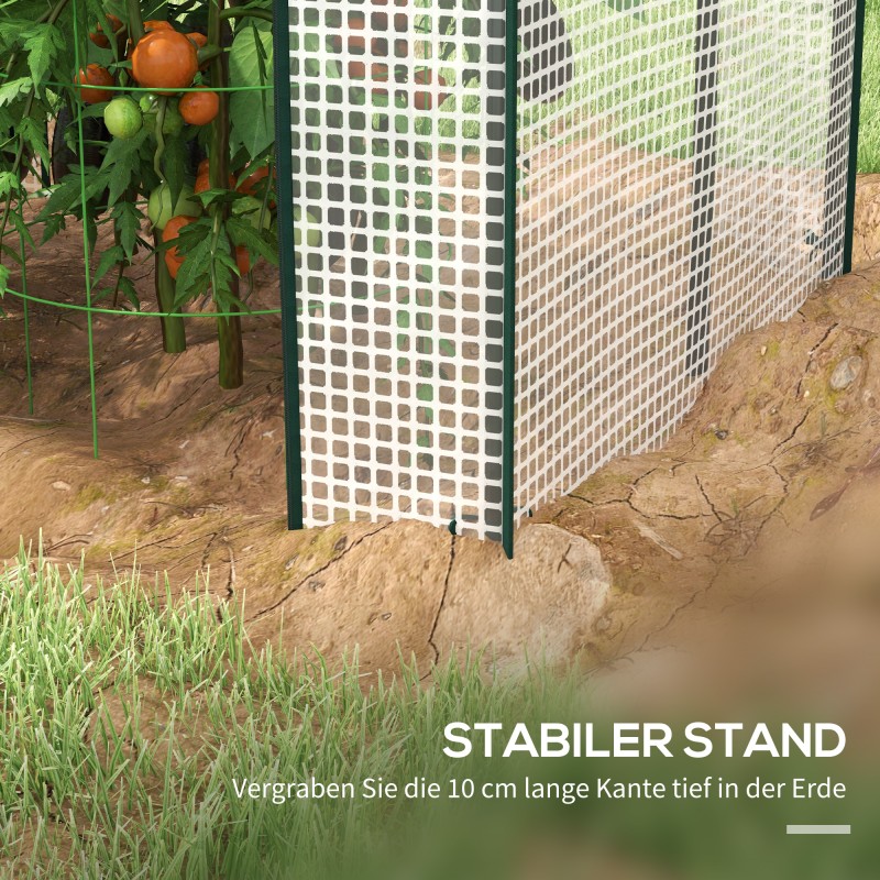 Kasviteltta kahdella osastolla, teräsrunko ja UV-suojattu polyeteenipeite, 100 x 80 x 150 cm, valkoinen/vihreä