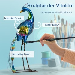 Puutarhakoriste pihalintu teräs 25 x 29 x 59 cm monivärinen