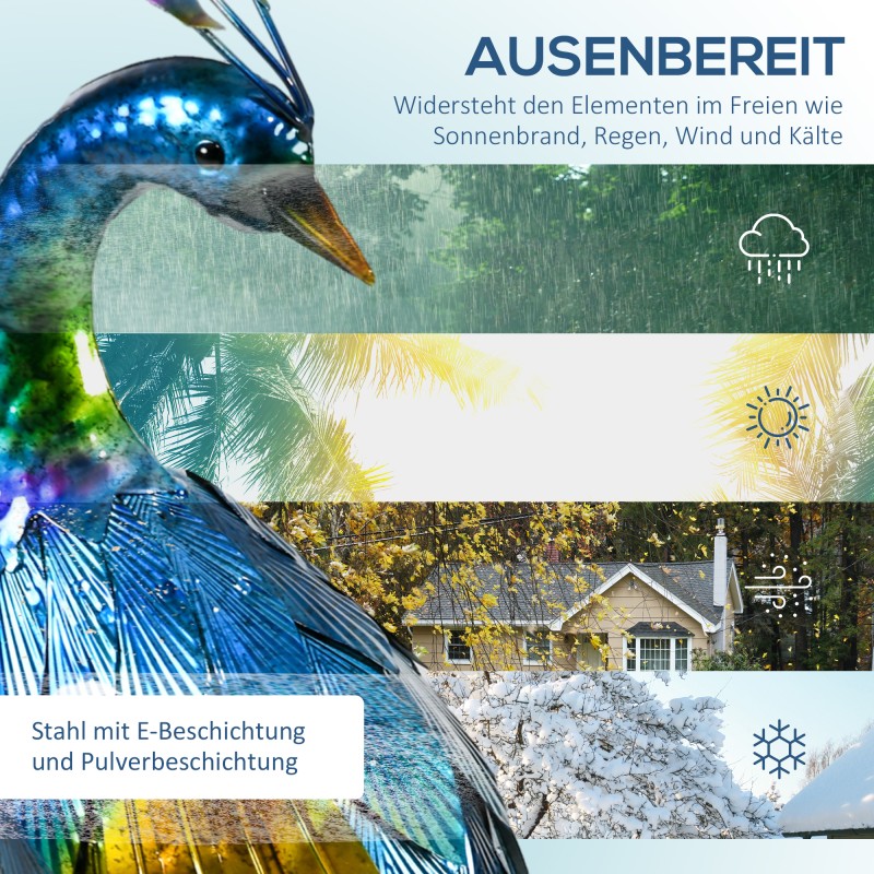 Puutarhakoriste pihalintu teräs 25 x 29 x 59 cm monivärinen