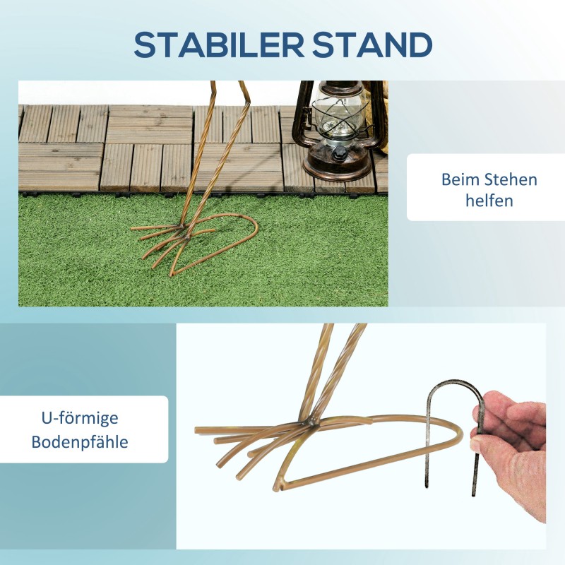 Puutarhakoriste kurkiveistossetti ulkokäyttöön, teräs, 2 kpl, 26 x 15 x 74 cm, sininen/valkoinen/harmaa