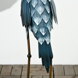 Puutarhakoriste kurkiveistossetti ulkokäyttöön, teräs, 2 kpl, 26 x 15 x 74 cm, sininen/valkoinen/harmaa