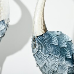 Puutarhakoriste kurkiveistossetti ulkokäyttöön, teräs, 2 kpl, 26 x 15 x 74 cm, sininen/valkoinen/harmaa