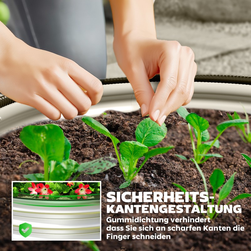 Korotettu viljelylaatikko terassille, kuumasinkitty metalli, Ø60 x 30 cm, 2 kpl, hopea