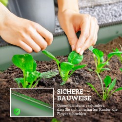 Metallinen modulaarinen viljelylaatikko / kasvatuslaatikko 150 x 62 x 30 cm, vihreä