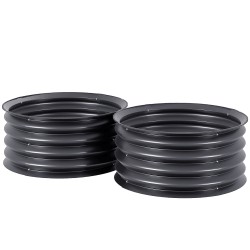 Galvanoidut istutusastiat avoimella pohjalla 60 x 30 cm 2 kpl tummanharmaa