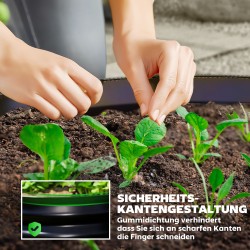 Galvanoidut istutusastiat avoimella pohjalla Ø60 x 30 cm 2 kpl, tummanharmaa