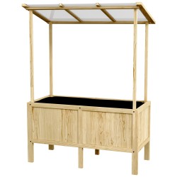 Viljelylaatikko katolla ulkokäyttöön kuusipuuta 110 x 60 x 152 cm 160 l luonnonvärinen