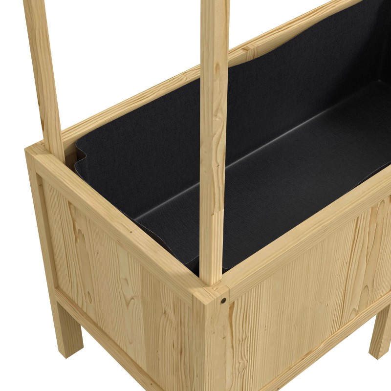 Viljelylaatikko katolla ulkokäyttöön, kuusipuuta, 110 x 60 x 152 cm, 160 l, luonnonvärinen
