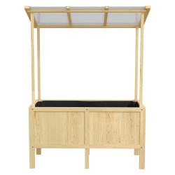 Viljelylaatikko katolla ulkokäyttöön, kuusipuuta, 110 x 60 x 152 cm, 160 l, luonnonvärinen