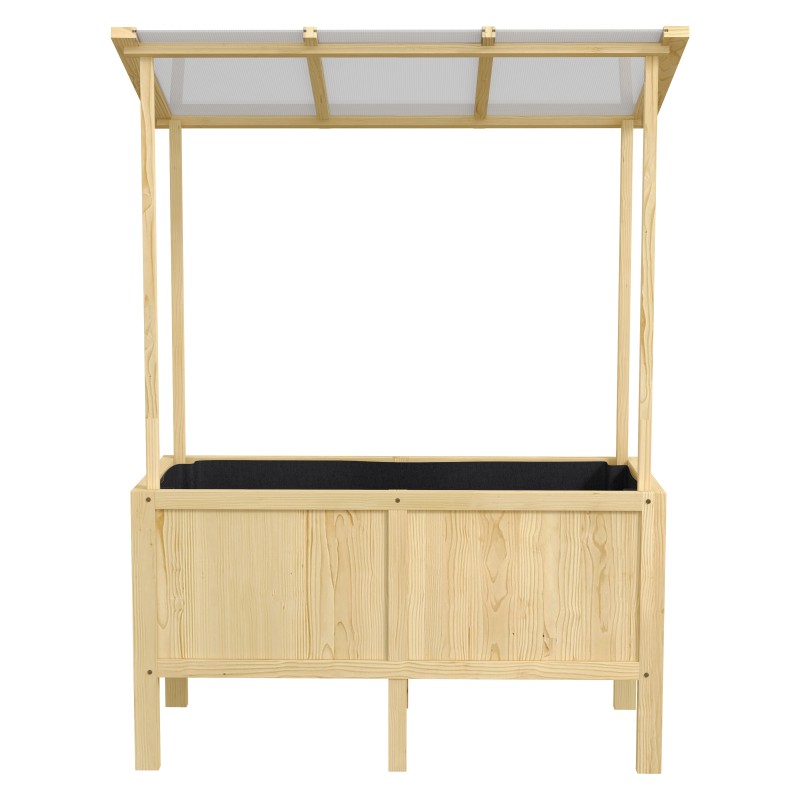 Viljelylaatikko katolla ulkokäyttöön, kuusipuuta, 110 x 60 x 152 cm, 160 l, luonnonvärinen