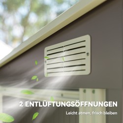 Metallinen pihavarasto 2,81 m² liukuovella ja pohjarungolla 154 x 206,5 x 181 cm vaaleanharmaa