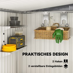 Metallinen pihavarasto 2,81 m² ulkovarasto sinkitty teräs 154 x 206,5 x 181 cm tummanharmaa