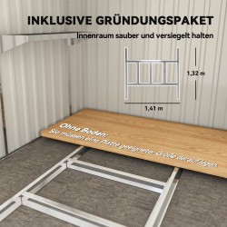 Metallinen pihavarasto 2,81 m² ulkovarasto sinkitty teräs 154 x 206,5 x 181 cm tummanharmaa