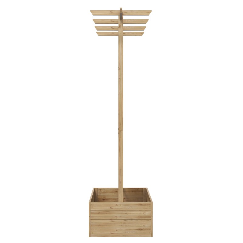 Puinen istutuslaatikko ritilällä ja katoksella, kuusipuu, 160 x 55 x 183 cm, luonnonväri