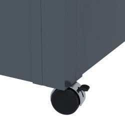 Ulkosäilytyslaatikko puutarhaan, galvanoitu teräs, 120 x 62 x 66 cm, 311 l, tummanharmaa, pyörillä