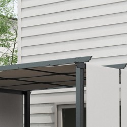 Terassikatos pergola teräsrungolla 3 x 3,5 m tummanharmaa, säänkestävä