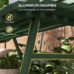 Puutarhan ulkopenkki 2 hengelle, alumiini, 123 x 67 x 79 cm, vihreä