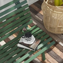 Puutarhan ulkopenkki 2 hengelle, alumiini, 123 x 67 x 79 cm, vihreä