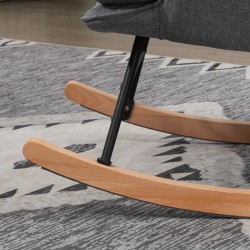 Keinutuoli ja jalkajakkara, polyesteri, kantavuus 130 kg, 64x89x90 cm, harmaa