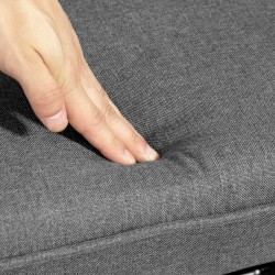 Keinutuoli ja jalkarahi, pellavamainen kangas, puujalat, 64x89x90 cm, kantavuus 130 kg, tummanharmaa