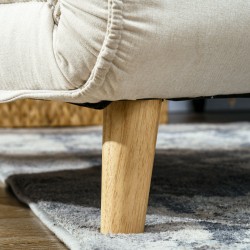 Lepotuoli vuodemekanismilla, 6-asentoinen selkänoja, pellavamainen kangas, kantavuus 120 kg, kermanvalkoinen