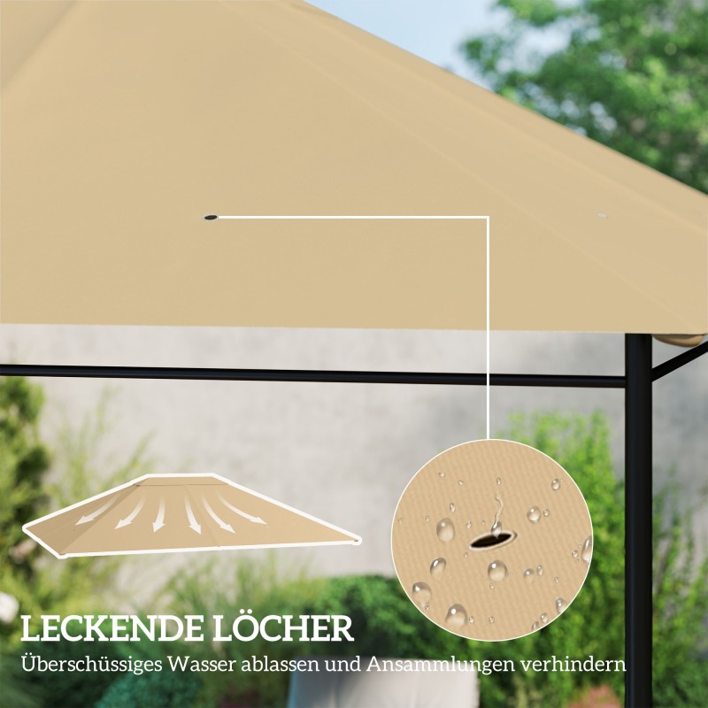 Pihakatoksen vaihtokatto 4 x 3 m, polyesteri, 397 x 297 cm, khaki