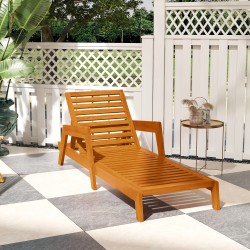 Aurinkotuoli puinen puutarhatuoli mänty 66 x 190 x 73,5 cm oranssi