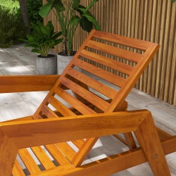 Aurinkotuoli puinen puutarhatuoli mänty 66 x 190 x 73,5 cm oranssi