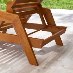 Aurinkotuoli puinen puutarhatuoli mänty 66 x 190 x 73,5 cm oranssi