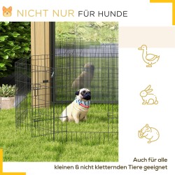 Lemmikkiaitaus koirille, metalli, sisä- ja ulkokäyttöön, paneelin koko 76 x 61 cm, musta