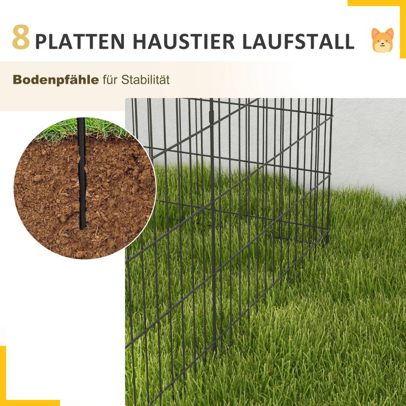 Lemmikkiaitaus koirille, metalli, sisä- ja ulkokäyttöön, paneelin koko 76 x 61 cm, musta