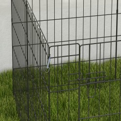 Lemmikkiaitaus koirille, metalli, sisä- ja ulkokäyttöön, paneelin koko 76 x 61 cm, musta