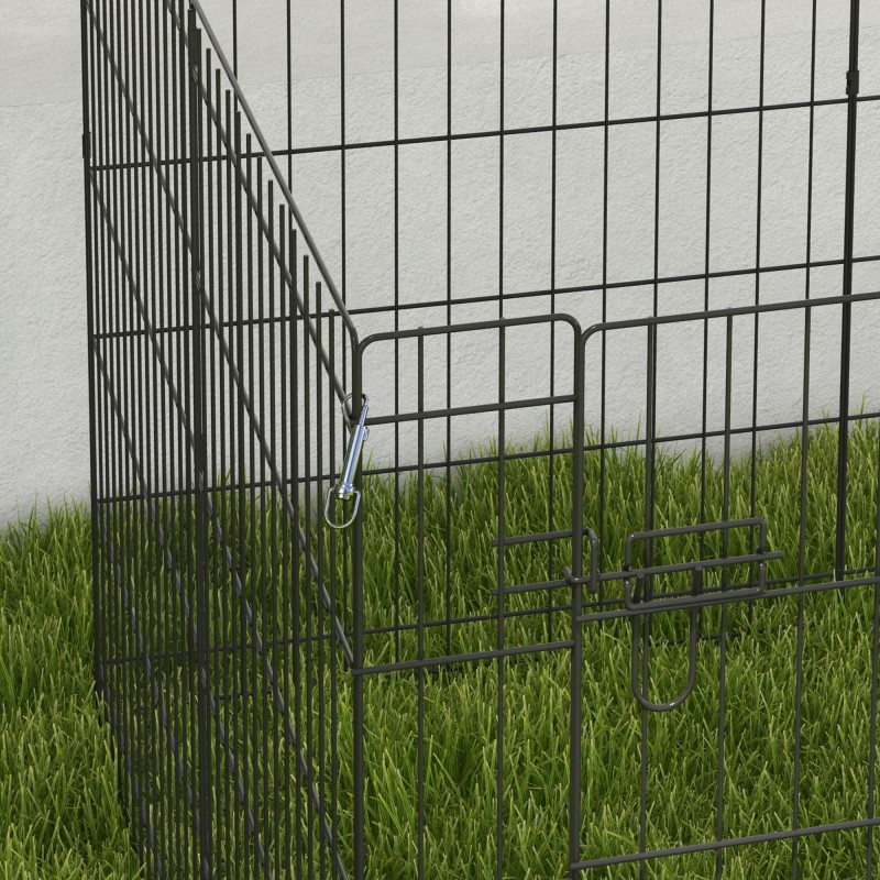 Lemmikkiaitaus koirille, metalli, sisä- ja ulkokäyttöön, paneelin koko 76 x 61 cm, musta