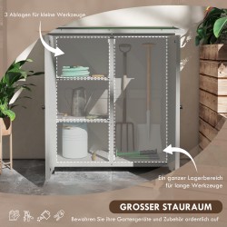 Puinen ulkosäilytyskaappi pihatyökaluille 110 x 55 x 117 cm, vaaleanharmaa