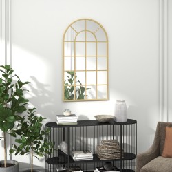 Seinäpeili kaari-ikkunamalli metallikehys 110 x 65 cm kulta